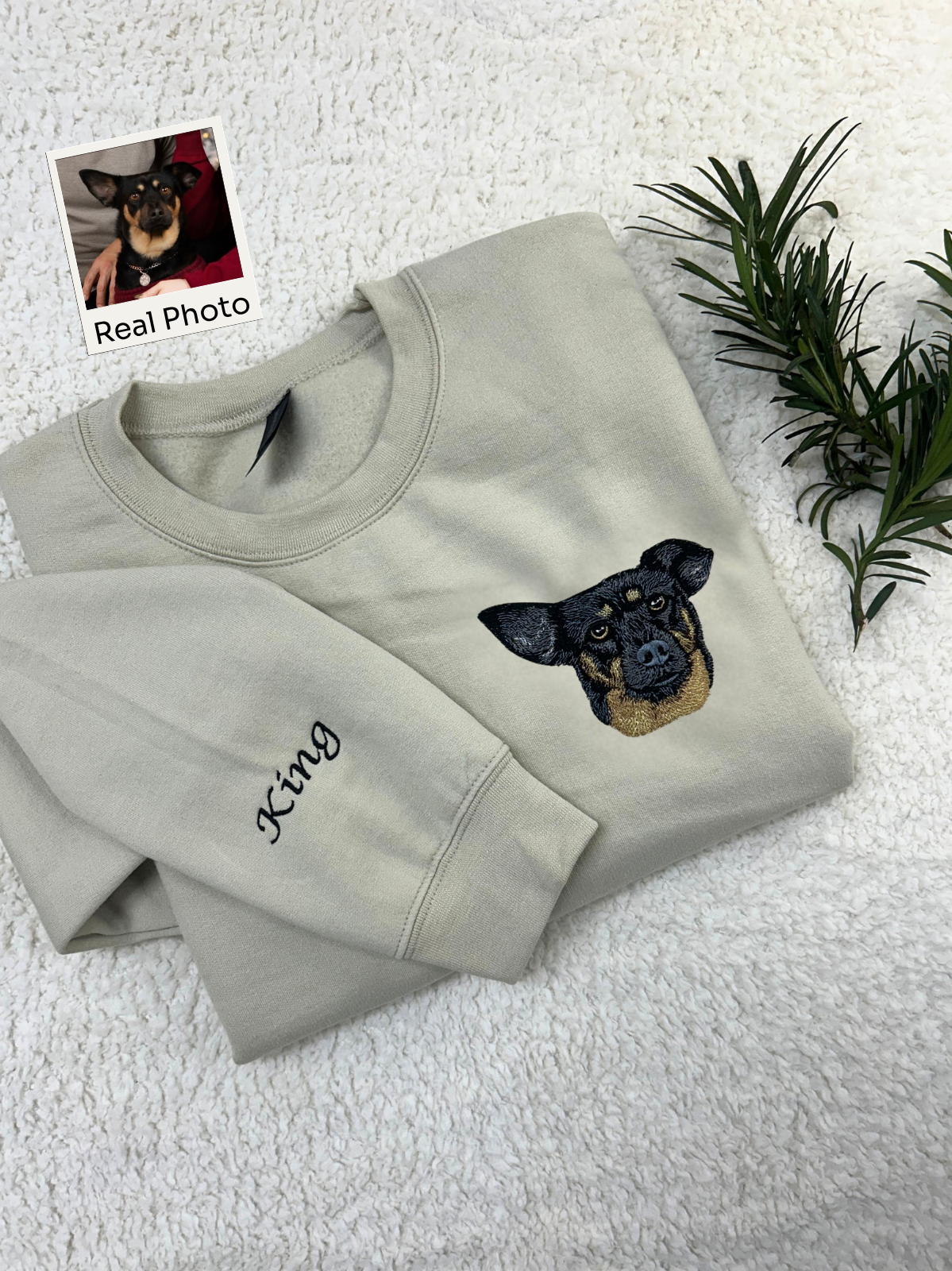 King Pup Embroidery Left Chest Pet Crest Sweatshirt