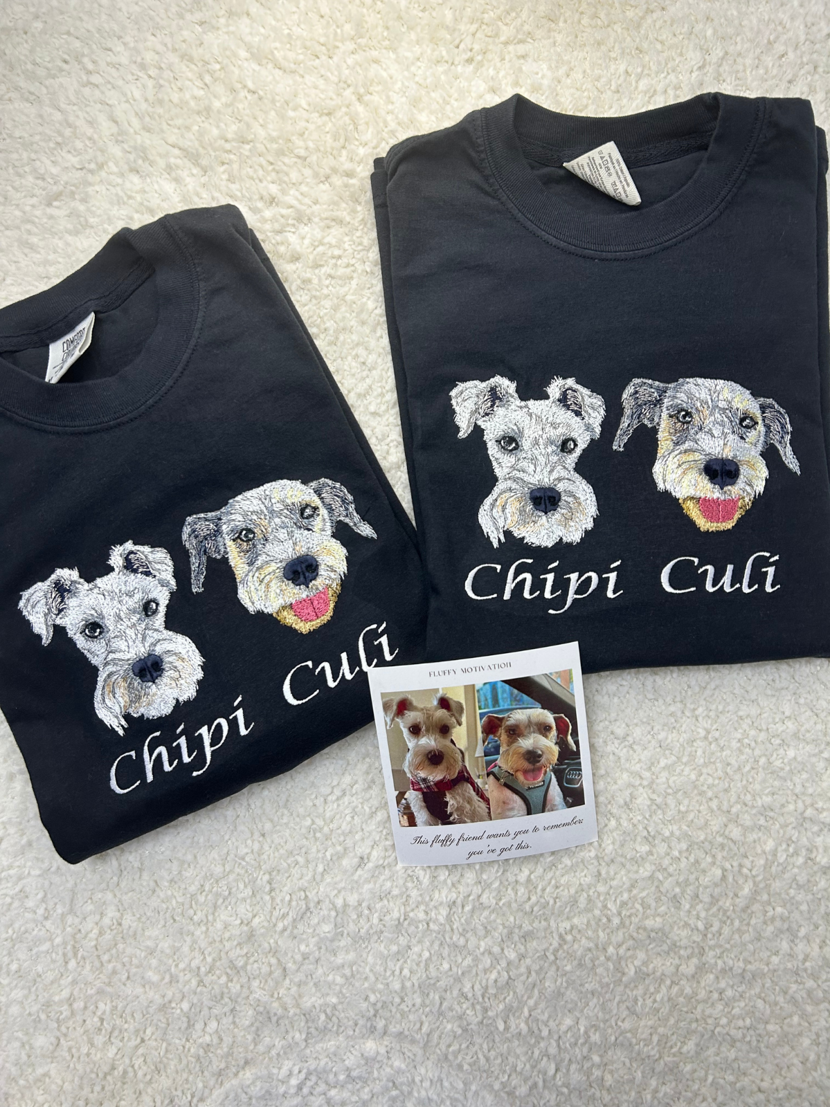 Fluffy Buddy Embroidery Custom Pet Portrait Shirt