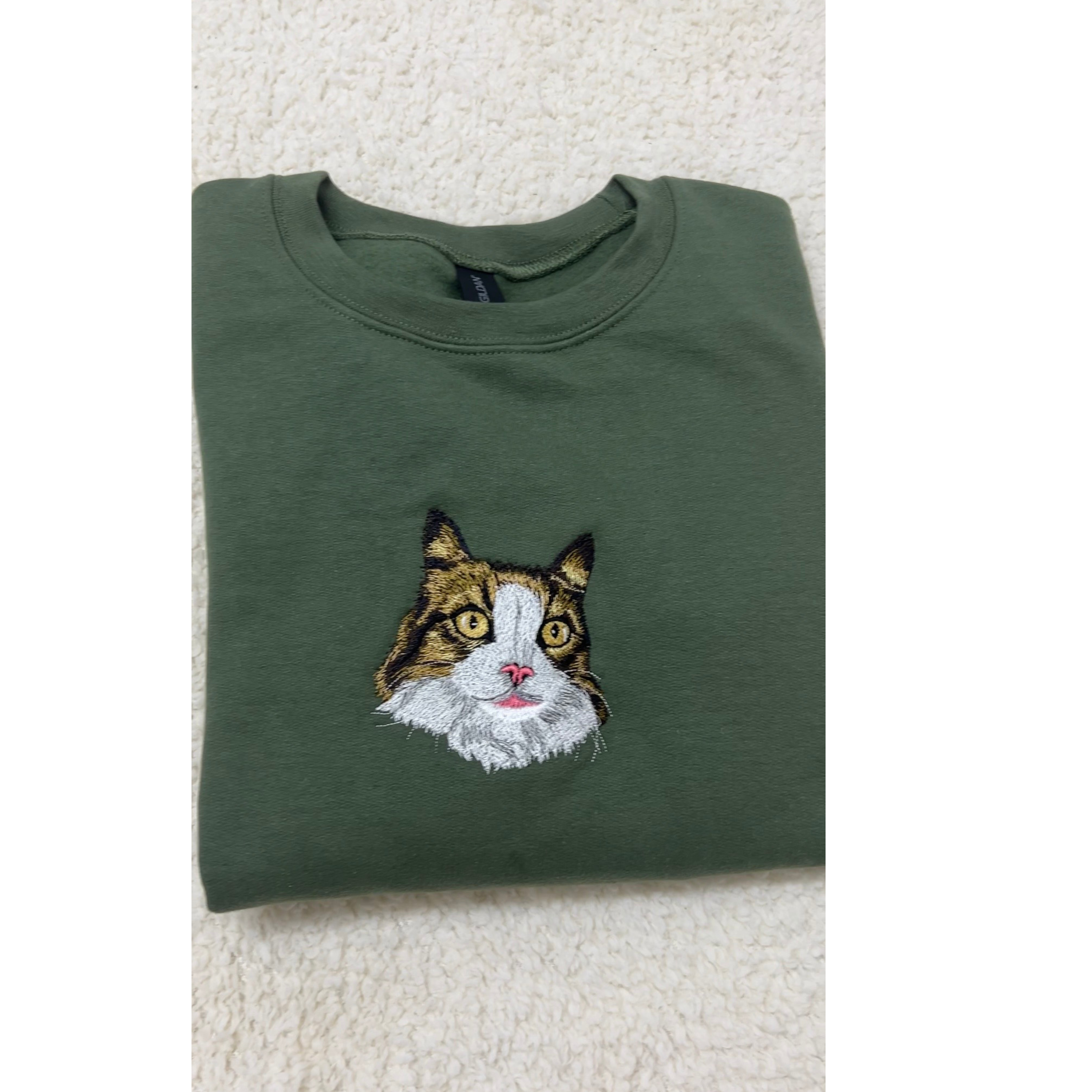 Fluffy Buddy Embroidery Custom Pet Portrait Sweatshirt