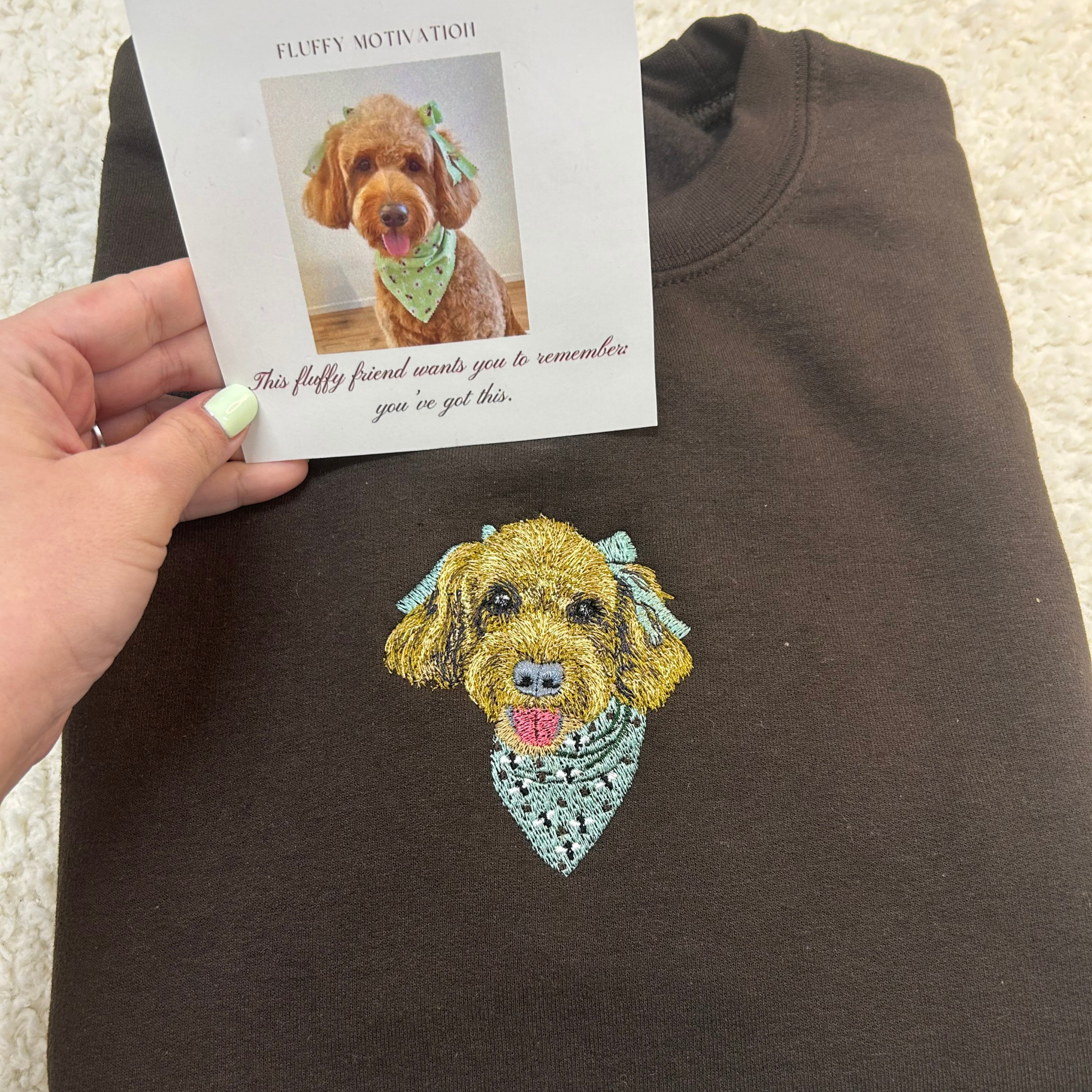 Fluffy Buddy Embroidery Custom Pet Portrait Sweatshirt