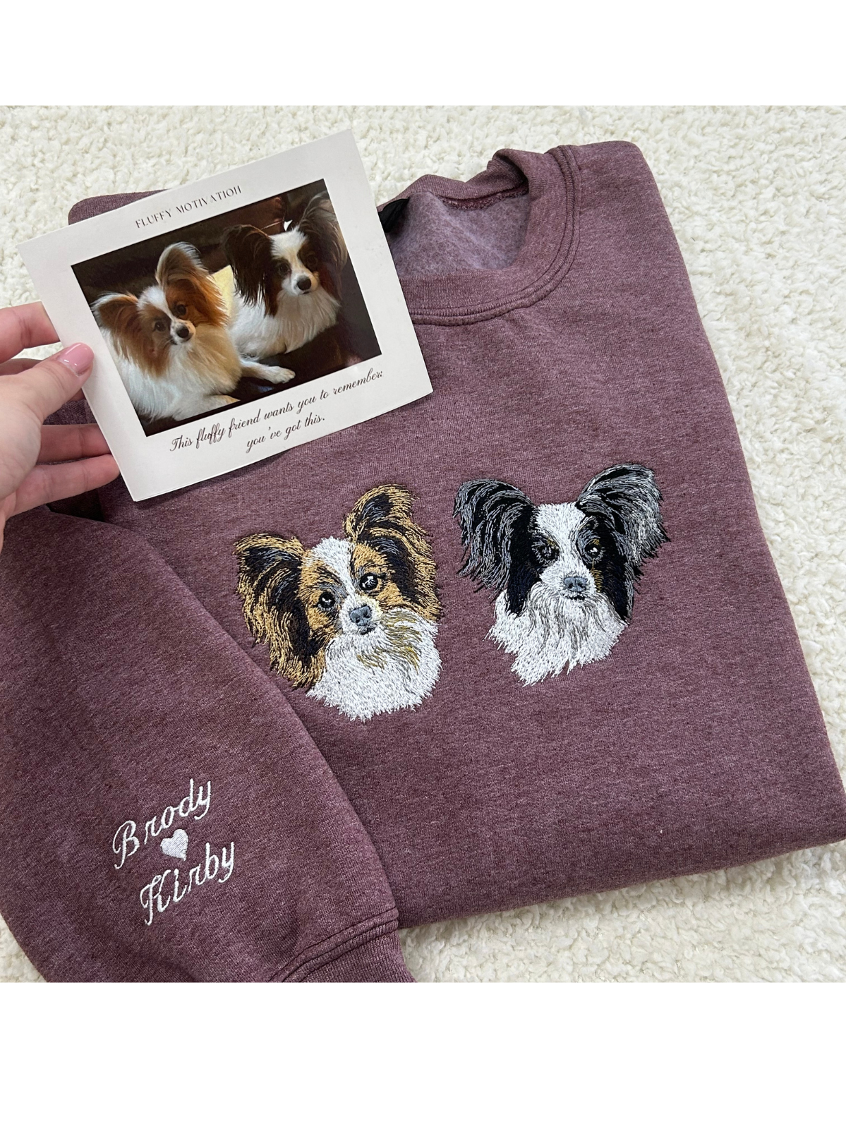 Fluffy Buddy Embroidery Custom Pet Portrait Hoodie