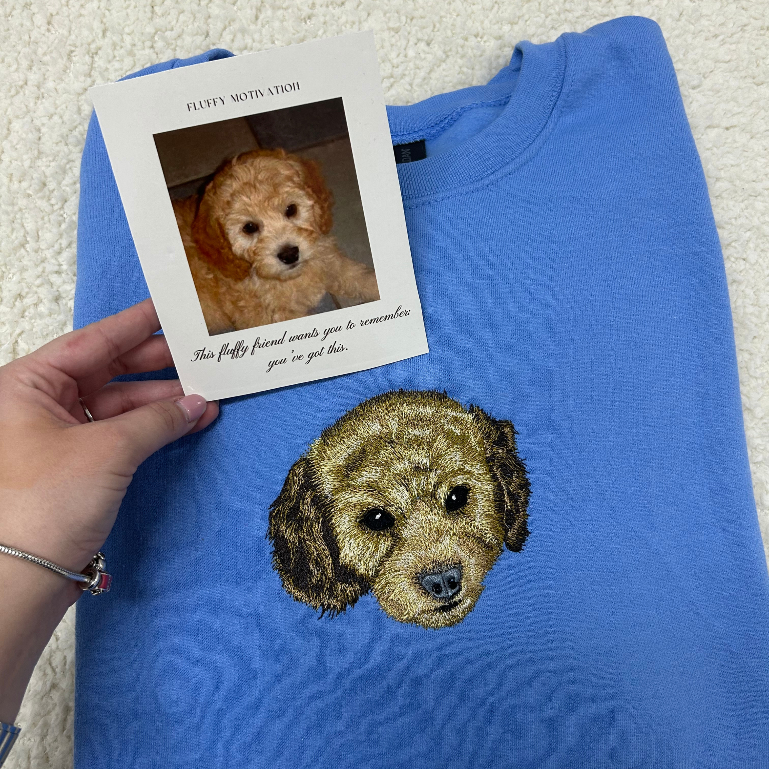 Fluffy Buddy Embroidery Custom Pet Portrait Sweatshirt