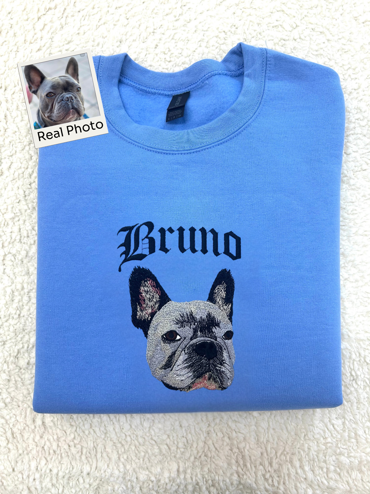 Bruno Bold Custom Embroidered Pet Portrait Sweatshirt