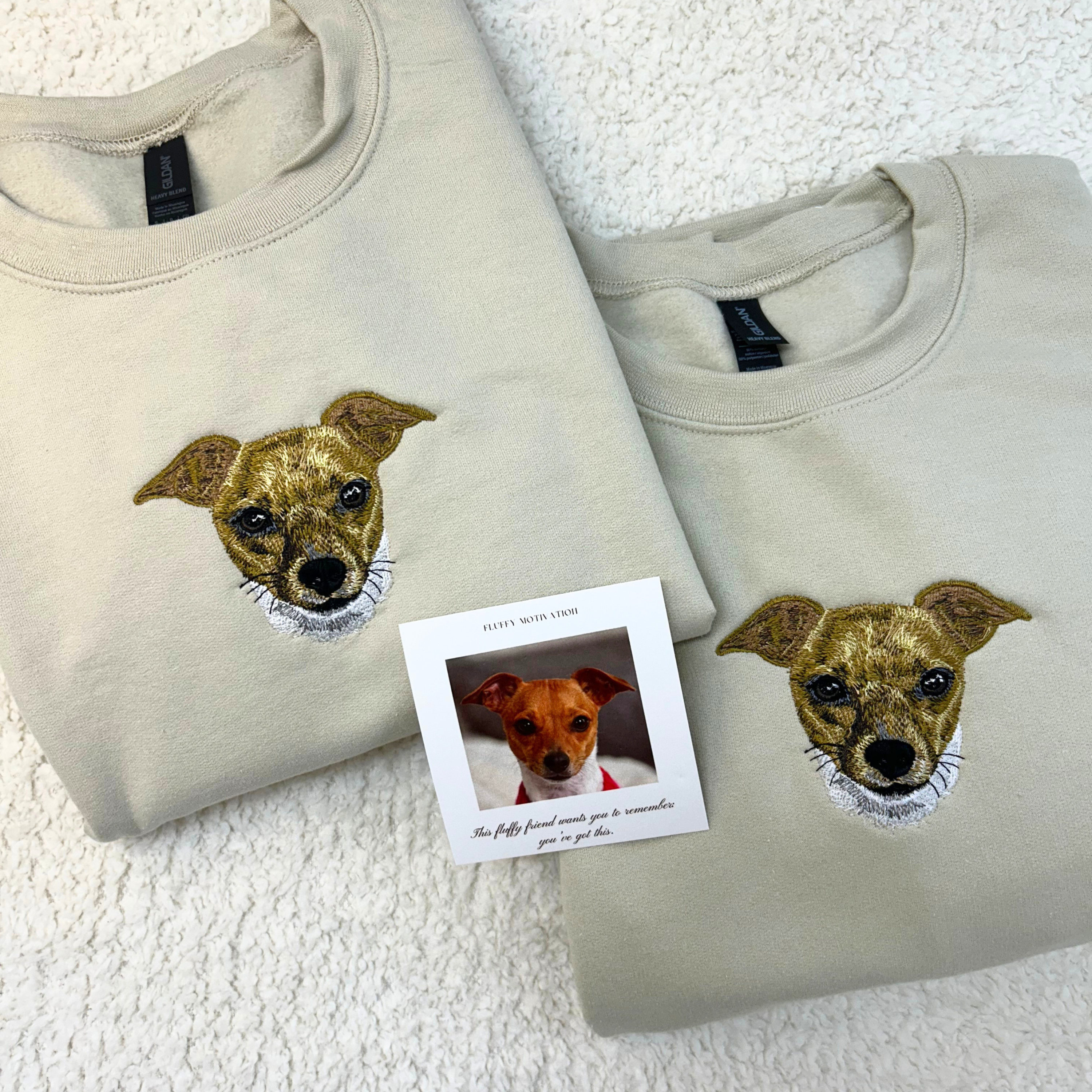 Fluffy Buddy Embroidery Custom Pet Portrait Sweatshirt